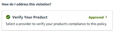 Verify Your Product: Approved